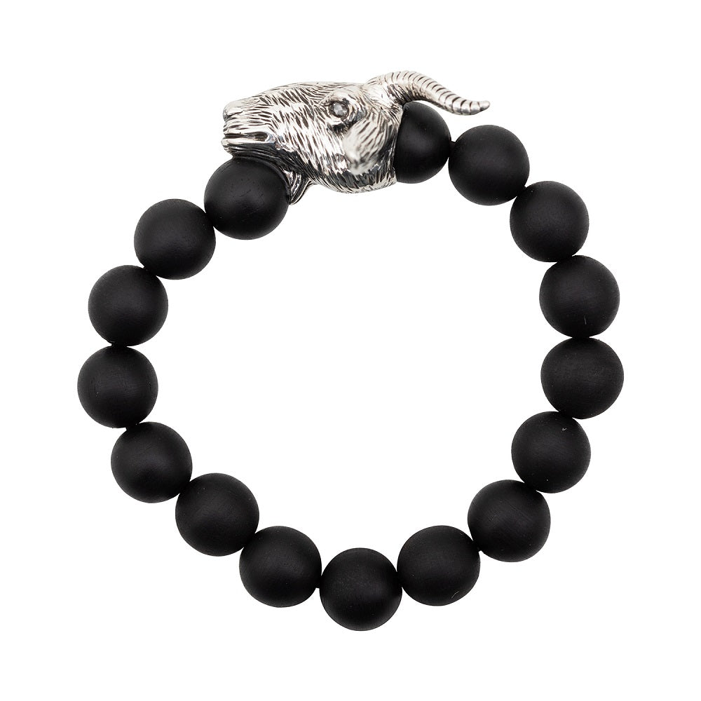 Chinese Zodiac Ebony Bead Bracelet - Year of the Goat