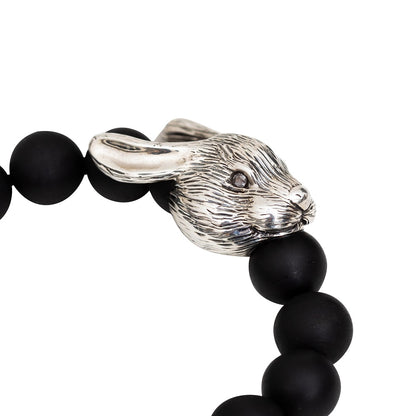 Chinese Zodiac Ebony Bead Bracelet - Year of the Rabbit