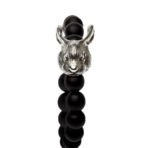 Chinese Zodiac Ebony Bead Bracelet - Year of the Rabbit