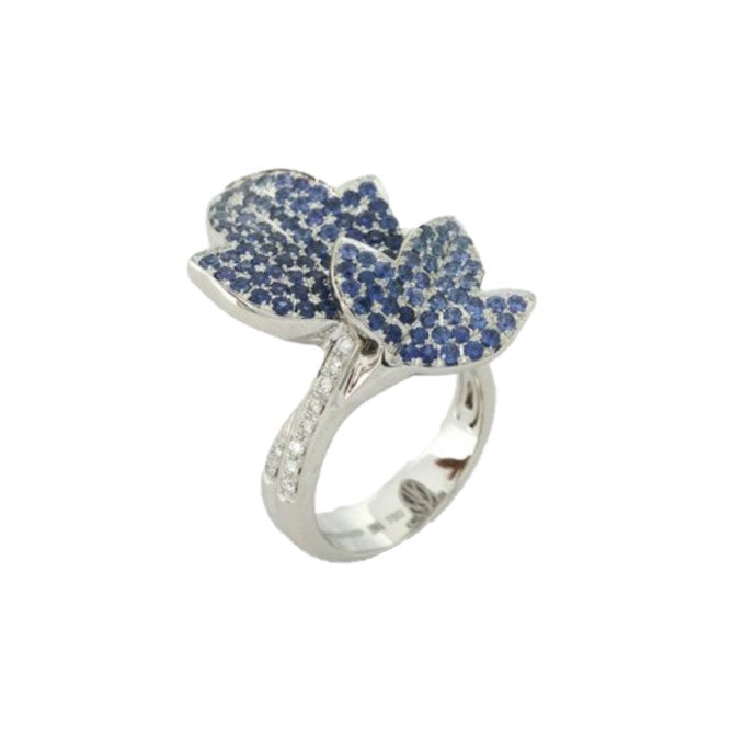 Diamond & Blue Sapphire Ladies Ring